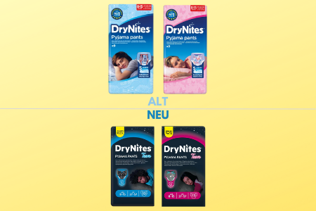 DryNites Windelunterhosen für Kinder - Produktänderungen - DryNites Windelunterhosen für Kinder - Produktänderungen