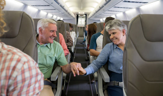 Der richtige Sitzplatz im Flugzeug bei Inkontinenz