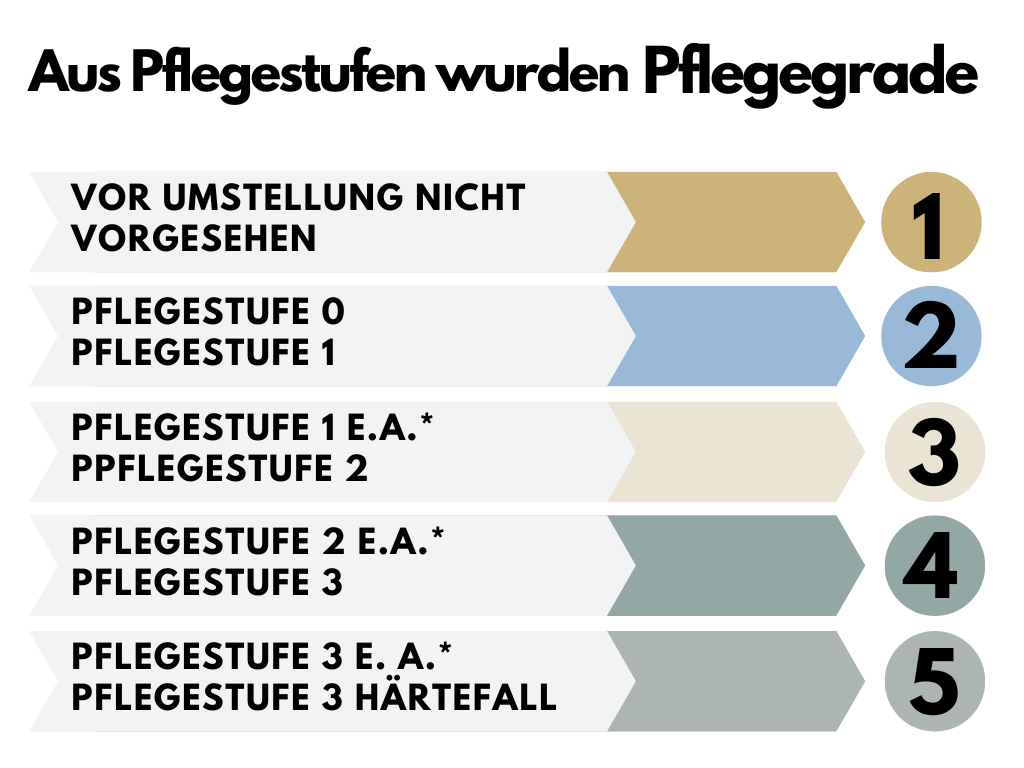 Aus Pflegestufen wurden Pfleggrade Grafik