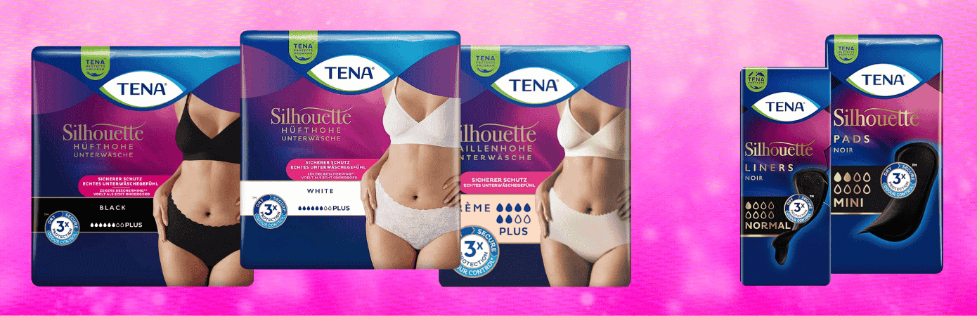 Banner Desktop Blogartikel TENA Silhouette Sortiment 2025...