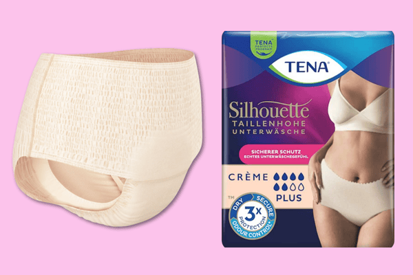 TENA Silhouette Pants Plus Creme Packung und Artikel