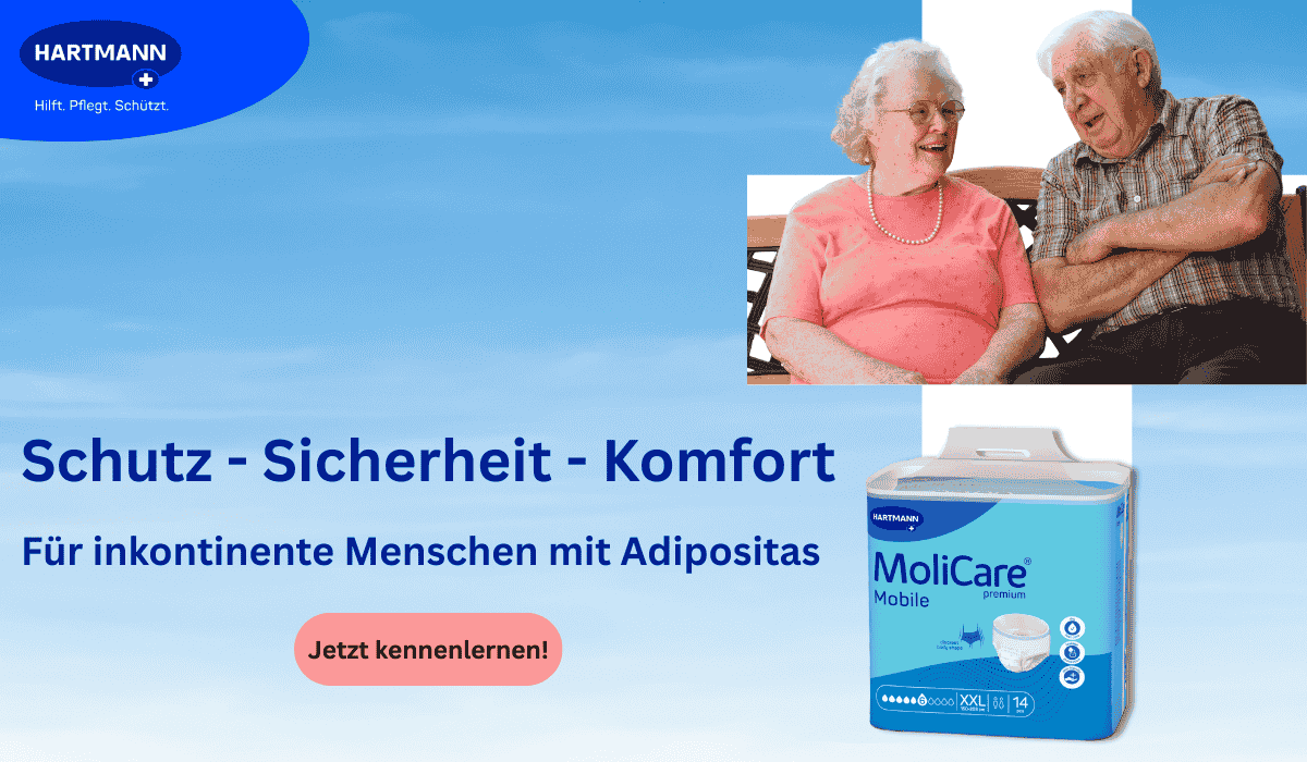 Banner Mobile MoliCare Premium Mobile Pants 6 Tropfen XXL - Sympathisches molliges Seniorenpärchen