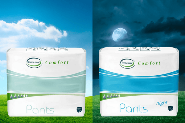 forma-care Comfort Dry Pants Day & Night Packshots vor Tag / Nacht-Hintergrund