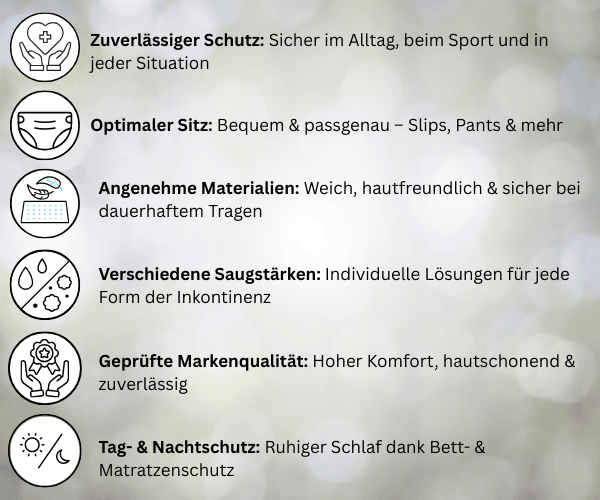 Vorteile Inkontinenzmaterial für Männer Grafik