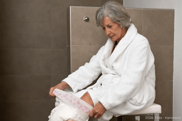 Anwendung Windelhosen für Damen wie bei einer Unterhose