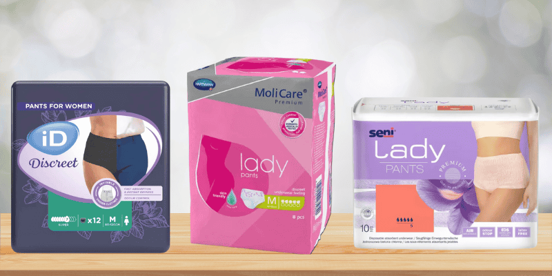 Hochwerte Windelhosen für Damen Auswahl Packungsansicht