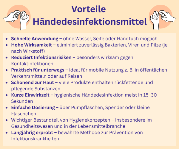 Vorteile Händedesinfektionsmittel Grafik