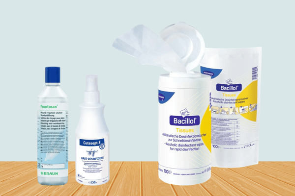 Hygieneartikel Tücher, Sprays, Lösungen
