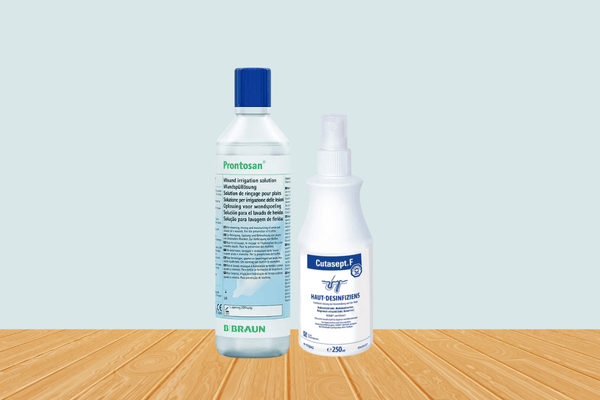 Hygieneartikel zur Wundreinigung in der Flasche