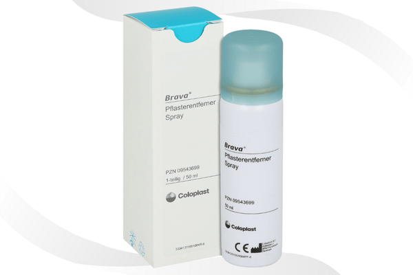Pflasterentferner Bestseller Brava Spray Packung und Sprühflasche