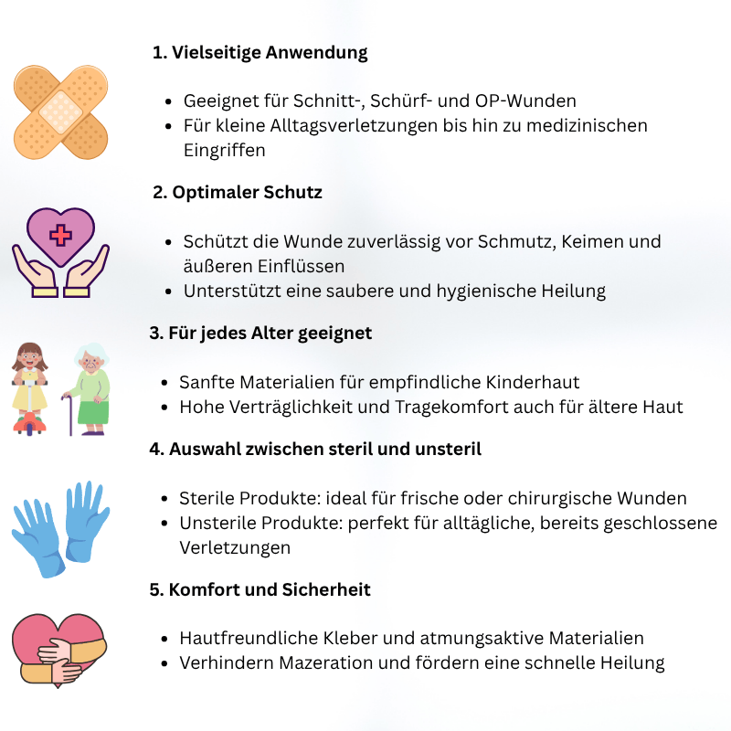 Vorteile Wunmaterial