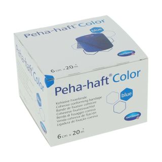 Peha-haft Color Latexfrei koh&auml;sive Fixierbinde blau 6 cm x 21 m (1 Stk.)