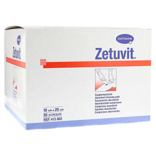 Hartmann Zetuvit Saugkompressen unsteril 10 x 20 cm (30 Stk)