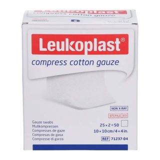 Leukoplast (ehemals Cutisoft) Cotton Gauze Mullkompressen 12-fach steril 10x10 cm (25x2 Stk)