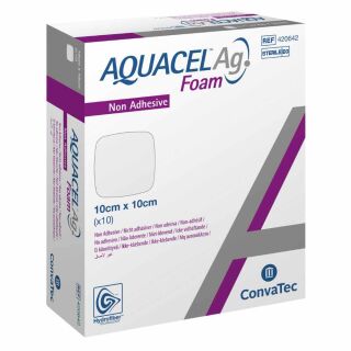 Aquacel Ag Foam nicht adhäsiv 10 x 10 cm (10 Stk)