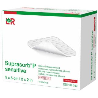 Suprasorb P sensitive non-border Silikon-Schaumverband 5 x 5 cm (10 Stk)
