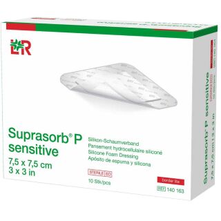 Suprasorb P sensitive border lite Silikon-Schaumverband 7,5 x 7,5 cm (10 Stk)