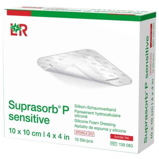Suprasorb P sensitive border lite Silikon-Schaumverband 10 x 10 cm (10 Stk)