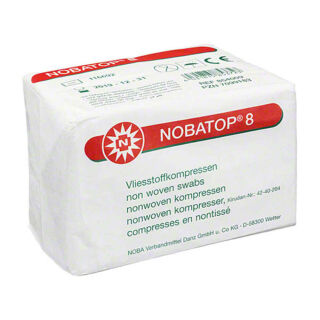 NOBATOP 8 Vlieskompressen 4-fach 7,5x7,5 cm unsteril Großpackung (200 Stk)