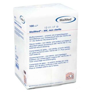MaiMed Mullkompressen 12-fach 10x10 cm unsteril (100 Stk)