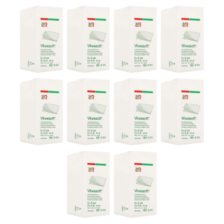 Vliwasoft Vlieskompressen 4-fach 5x5 cm unsteril (10x100 Stk)
